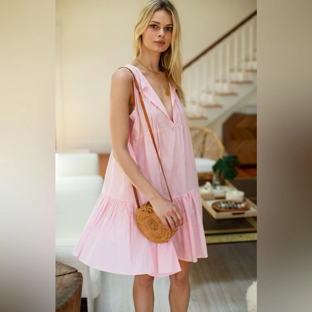 EMERSON FRY INDIA COLLECTION SLEEVELESS ISLA DRESS IN BALLET LUREX SIZE M/L - Picture 1 of 7
